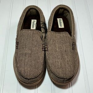Dearfoams Cozy Comfort Men's Size 7-8 Brown Slip-On Slippers Loafers NWT
